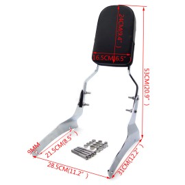 HONGK Flame Backrest Sissy Bar For 2005-2012 Suzuki Boulevard M50 VZ800 C50 VL800 C50T