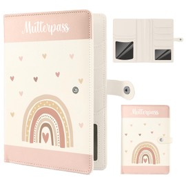 Mngevcy Maternity Log Protective Cover Made of Faux Leather, Maternity Log Cover with 9 Compartments, Maternity Log Covers for Storing Insurance Cards, Ultrasound Images &