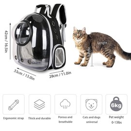 Sipobuy Pet Space Capsule Backpack, Small Medium Cat Puppy Dog Carrier, Transparent Breathable Heat Proof, Pet Carrier for Travel Hiking Walking Camping, Pink