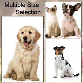 Dog Chain Collar Glitter Diamond Cuban Collar Walking Metal Chain Collar with Design Secure Buckle Pet Metal Link Chain Jewelry Accessories for Small Medium Large Dogs Cats