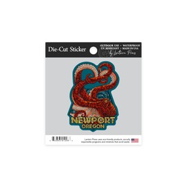 Die Cut Sticker Newport, Oregon, Octopus Mosaic, Contour Vinyl Sticker 1 to 3 inches (Waterproof Decal for Cars, Water Bottles, Laptops, Coolers), Small