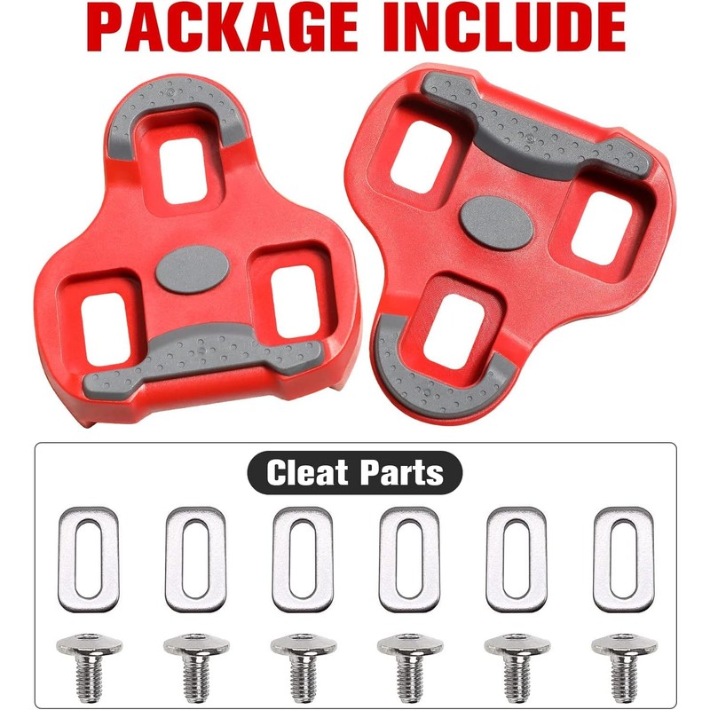 NAACOO KEO Cleats Compatible Bicycle Cleats, red