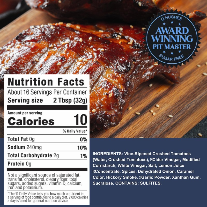 G Hughes Original Sugar Free BBQ Sauce - Sugar Free