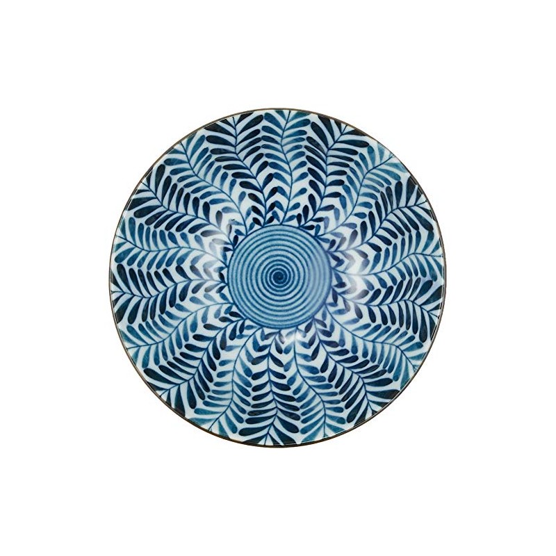 Hasamiyaki 88657 Counter-shaped Small Bowl, Inner and Outer Fern Pattern