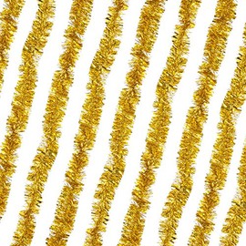 Rocking Party Luxury Thin Metallic Christmas Tinsel Decoration (8 meters, Gold)