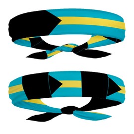 Bahamas Flag Headband for Carnival, Fitness | Mens Womens Tieback Bandana Sweatband Thigh Leg Garter