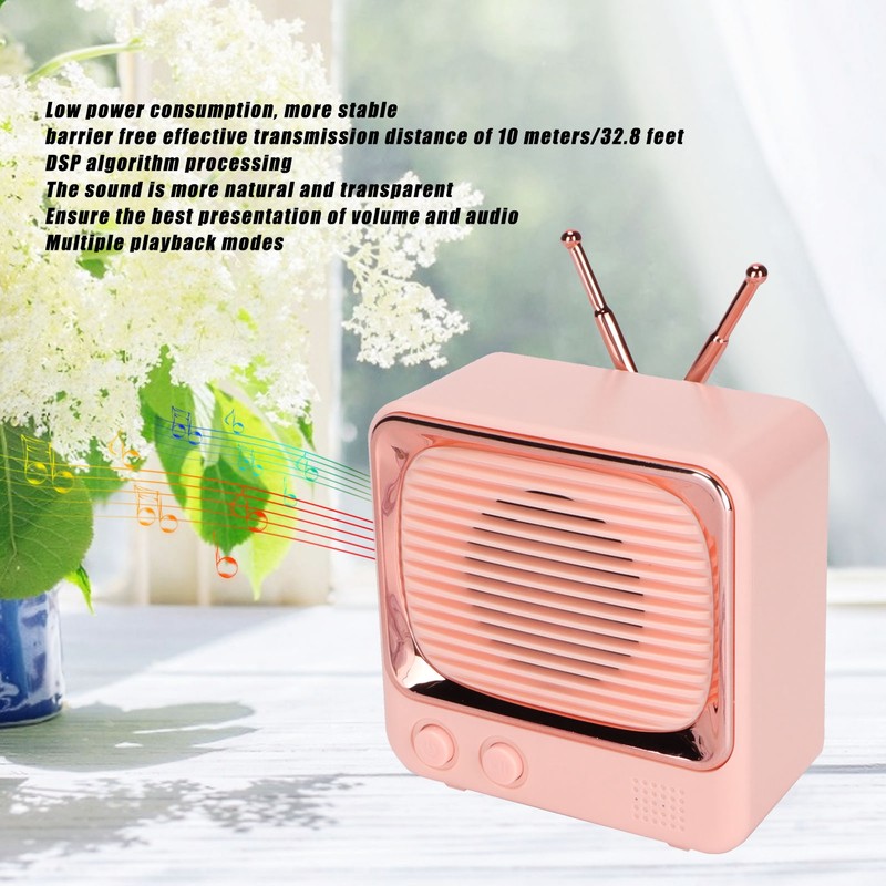 TV Shaped BT Speaker Wireless Lightweight Portable Mini Classic Style