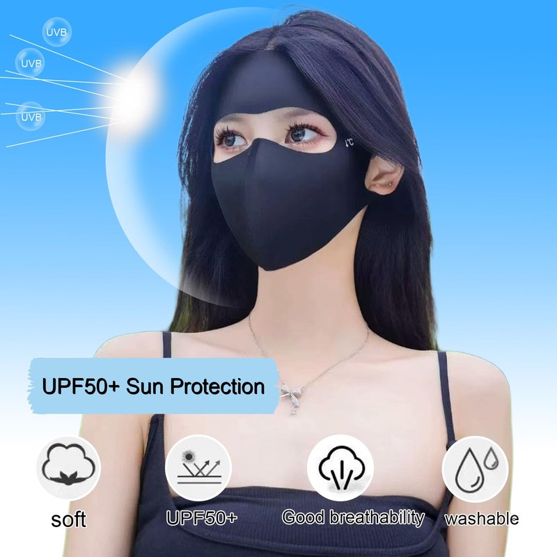 Reusable Face Mask, Black, Breathable Design with Ventilation Holes (Black