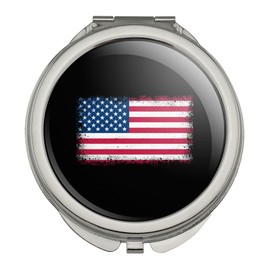 GRAPHICS & MORE American Flag Distress Compact Travel Purse Handbag Makeup Mirror