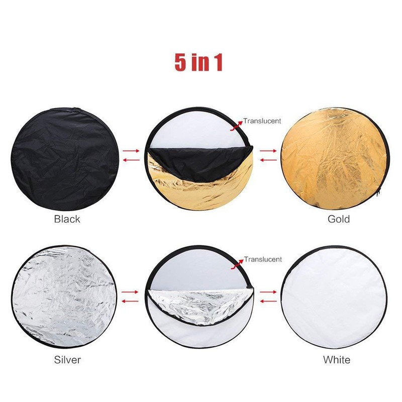 5 in 1 Photography Light Reflector Collapsible Lighting Round Reflector