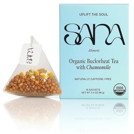 Sana Himalayan Tartary Buckwheat Tea with Chamomile – Organic Herbal Blend, Naturally Caffeine & Gluten-Free, 16 Tea Bags (6g Each)