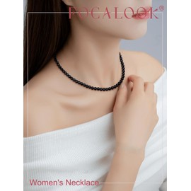 FOCALOOK Pearl Necklace 8mm Pearls Formal Occasion Women's Necklace Stainless Steel Metal Allergy-Friendly Crystal Pearls Tutuka Formal Jewelry, Stainless Steel