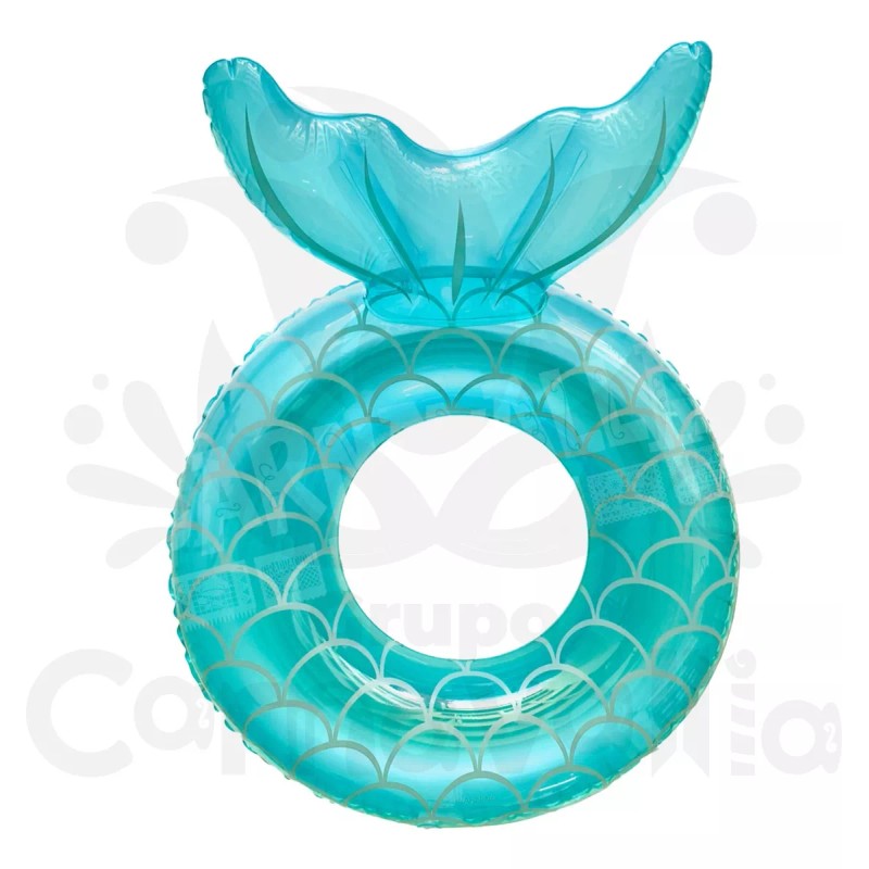 Grupo Carnavallia Inflable Cola Sirena Verde Aqua Flotador Alberca Salvavidas