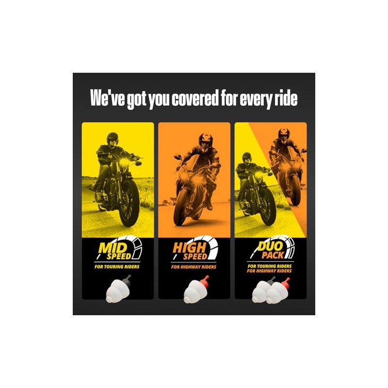 Alpine MotoSafe Duo - Premium Motorcycle Ear Plugs for Wind