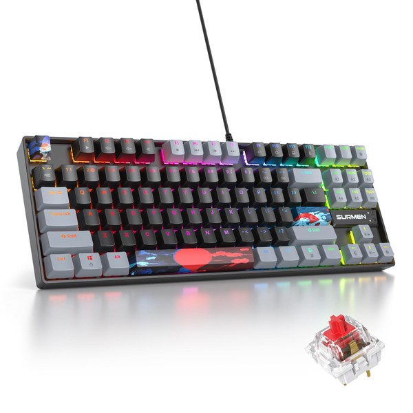 iRoboosta 75% Mechanical Gaming Keyboard with Red Switch, RGB LED