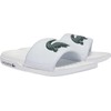Lacoste Men's Serve Slide Dual Sandal Slipper, WHT/DK GRN, 11