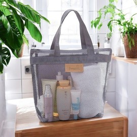 Quick-Dry Mesh Bath Bag for Swimming and Water Activities Swim Bag Gray 3ea