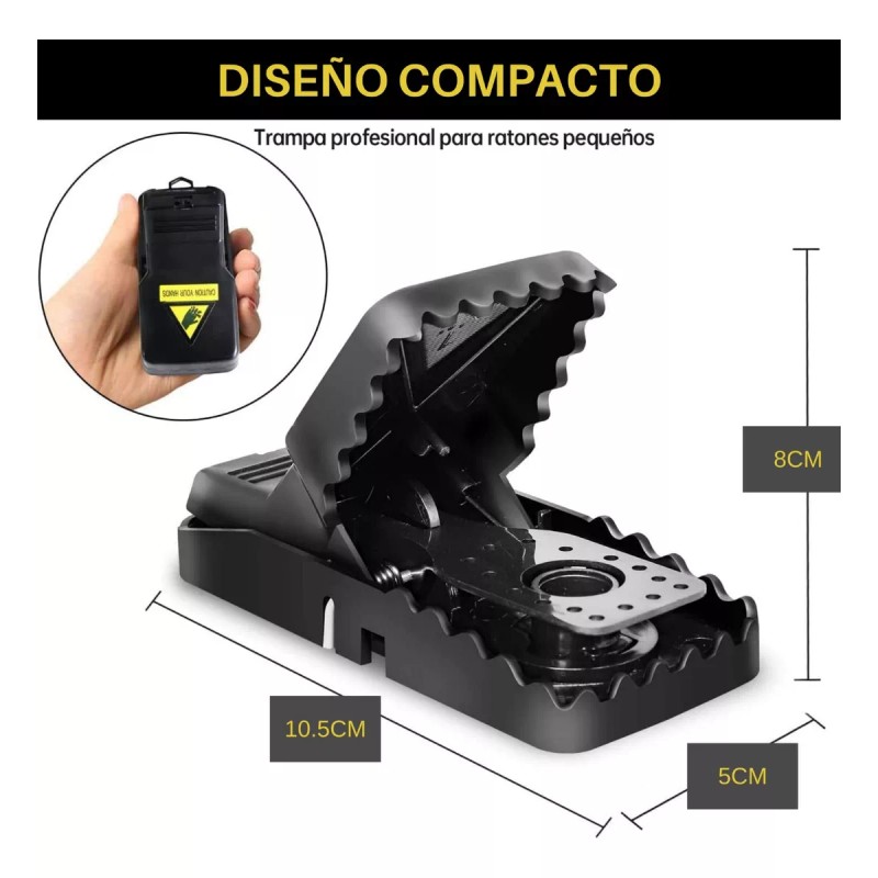 Nu Labs Trampa Para Ratones Ratas De Golpe Reutilizable Sensible