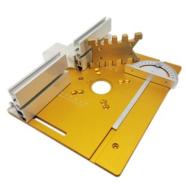 Set of 3 Router Table Insertion Plates, Aluminum Alloy, Wood Milling, Flip Board Trimming Machine, Engraving Auxiliary Tool with Miter Gauge, Saw