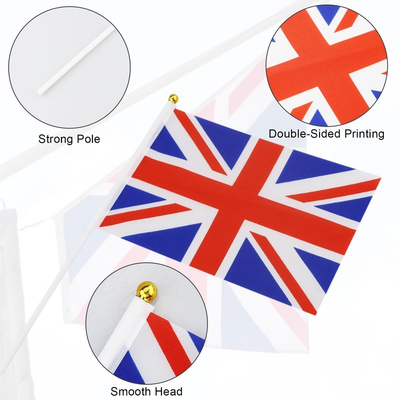 British Flag, British Flag, British Flag, Hand Wave Small Flags