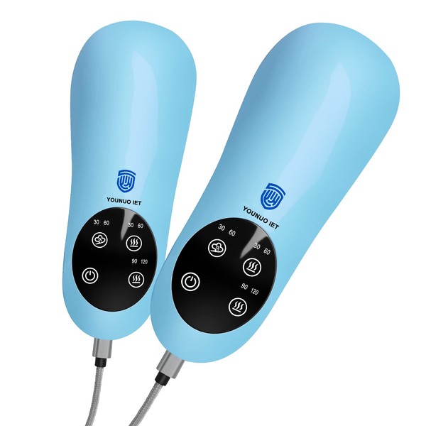 Secador de botas eléctrico, secador de zapatos y desodorizador con temporizador, secador de botas de esquí portátil, Azul (Sky Blue)