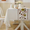 Mantel rectangular impermeable con borlas, mantel de algodón de cáñamo