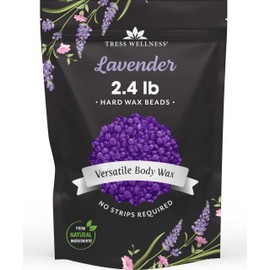 Tress Wellness Wax Beads - Safe for Skin - Dermatologically Tested - At-Home Kit for Bikini, Brazilian & Full Body - Lavender 2.4 lb