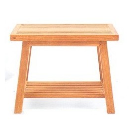 FurnitureOutlet New Grade A Teak Wood Bath Stool Or Side Table Or Shower Bench