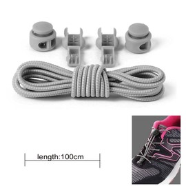 Wealsex Shoelaces, Elastic Shoelaces, No Laces, No Knots, for Sneakers, Sports, Running, Triathlon, Adults, Children, gray, 100