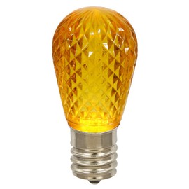 Vickerman S14 LED Yellow Faceted Replacement Bulb, 10 Bulbs per Pack