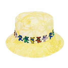 Peter Grimm Grateful Dead Teddy Bucket Hat - Unisex Sun Hat for Men Women - Perfect for Hiking, Beach, Fishing, Summer - 100% Cotton (Teddy Bucket) Yellow
