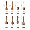 rismart 8pcs Wooden Cookware Kitchen Utensil Nonstick Natural Wood Spatula,