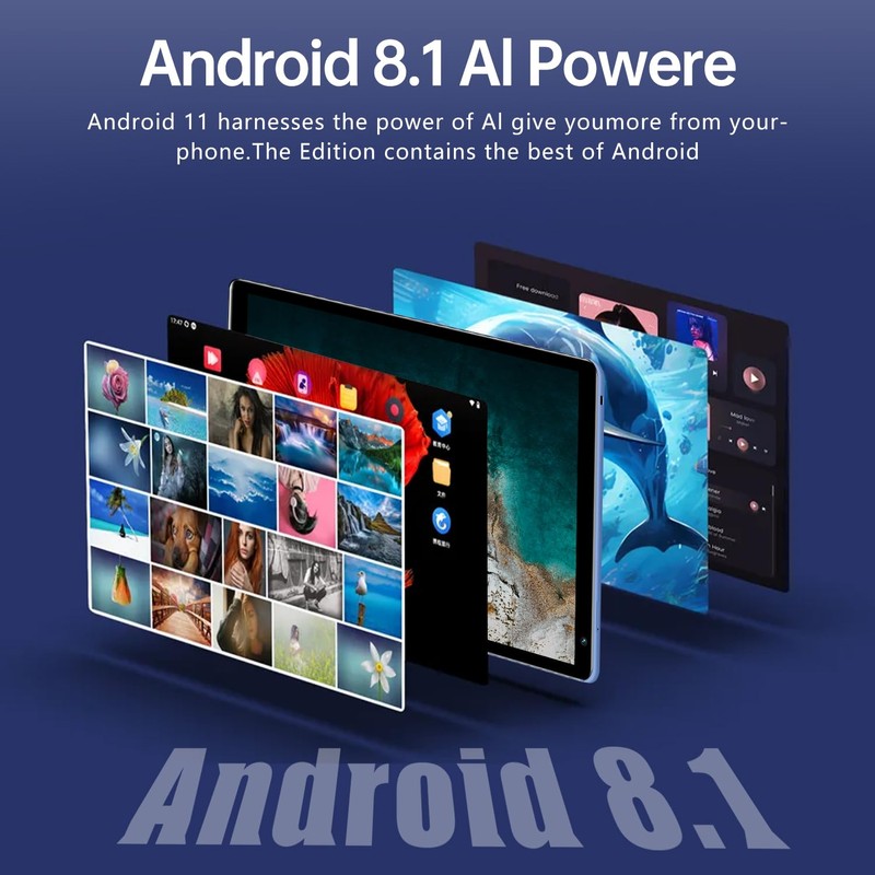 Aidekunlin Tablet with Keyboard，G1，10.1 inch Screen，3GB RAM，128G+128G Memory，4G LTE Android