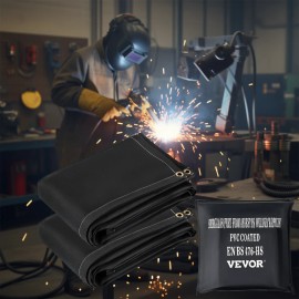 Welding Suppression Blanket 8 Ft X 10 Ft Fiberglass Flame Retardant Black With Brass GrommetsColor: Black Color, Size: Size 8 x 10 inch