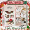 WANDIC 3 Sheets Christmas Berries Rub on Transfer Stickers,Wreath Window