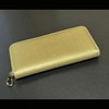 Money Lucky Wallet, Gold, Cowhide Leather, Saffiano Processing, Embossed Four