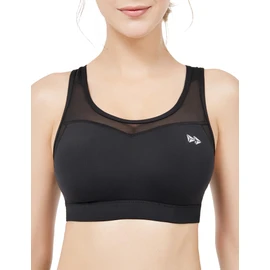 Yvette Sports Bra, High Support, No Bounce, Back Hook Type, Mesh Material, Built-In Molded Cup, Sweat-Absorbent, Quick-Drying, Women's, classic