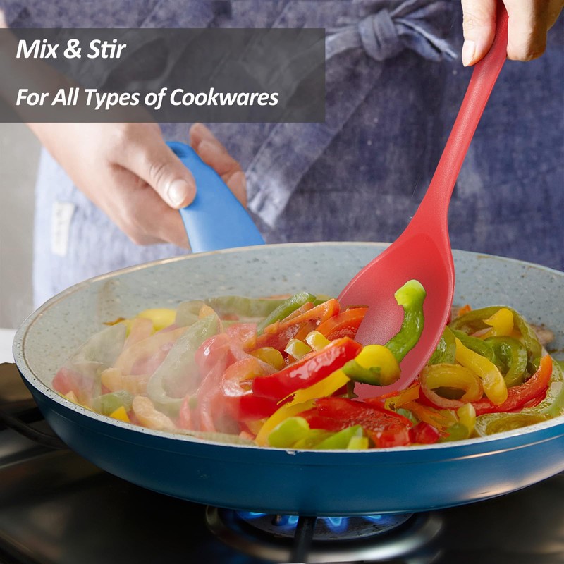 Silicone Spoons for Cooking - Extra Large Kitchen Spoons for