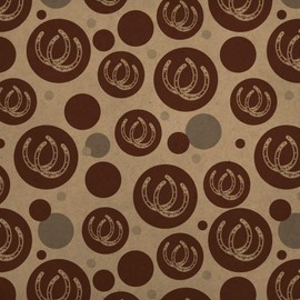 GRAPHICS & MORE Horseshoe Lucky Double Cowboy Brown Premium Kraft Gift Wrap Wrapping Paper Roll