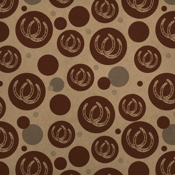 GRAPHICS & MORE Horseshoe Lucky Double Cowboy Brown Premium Kraft