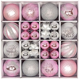 [FUPUTWO] Christmas Tree Ornament, Ball Decoration, Scandinavian Decoration, Decoration Set (Pink)