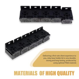 gunroil 10 Pack Car Relay Base Holders with 0.2 Inches Terminals, 5 Pin Waterproof Durable Vehicle Relay Mount, Universal 30-80A Automotive Relay Sockets Accessories for Truck SUV Car (Black)