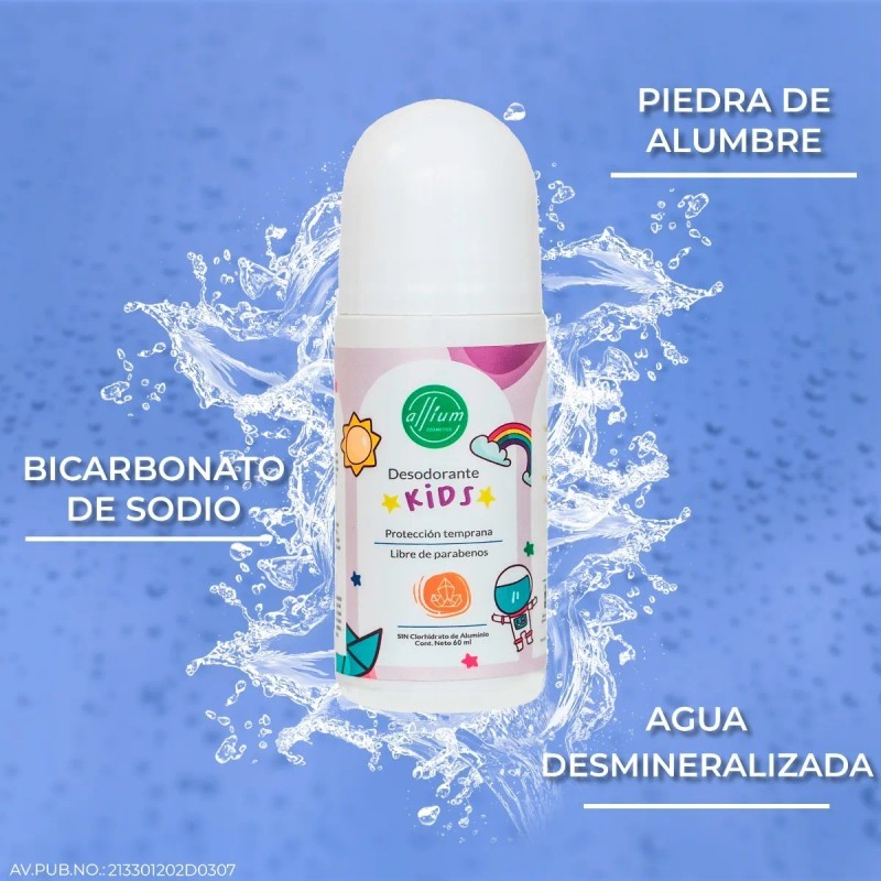 Desodorante Natural Unisex Para Niños - Kids 4 Roll On