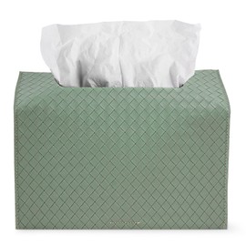 Jasenna Leather Cover for Disposable Paper Hand Towel Box, Compatible with Kleenex Paper Hand Towel(1-Woven Green)