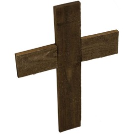 Ekena Millwork DECR016X024X1500CRSPG Vintage Farmhouse Cross, Barnwood Decor Collection, 16"W x 24"H x 1 1/2"D, Pebble Grey