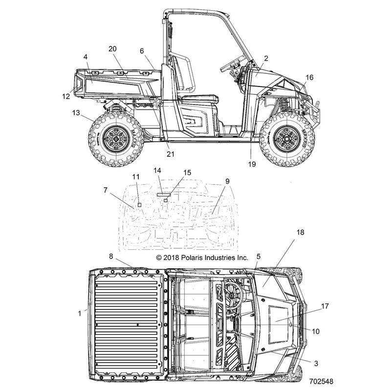 Polaris Right Box Decal, for Specific Ranger XP 900 Models,