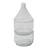 Bloomingville 2-Piece Hand-Blown Glass Stackable Jars with Lids, Clear