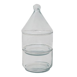 Bloomingville 2-Piece Hand-Blown Glass Stackable Jars with Lids, Clear
