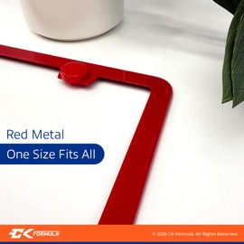 Premium Vibrant Red License Plate Frames 2-Pack, Rust-Proof, Rattle-Free, Weather-Resistant, Universal Fit Front & Rear, Slim Top & Bottom Design with Screw Caps, Car Tag Holder for Men & Women