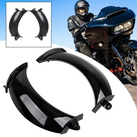 Unbranded Black ABS Plastic Front Headlight Fairing Vents For Harley Road Glide 2015-2023